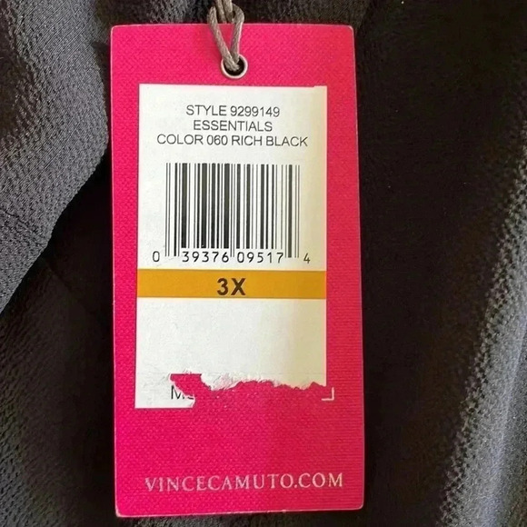 Vince Camuto Black Raglan Sleeve Blouse sz 3X - Picture 4 of 10